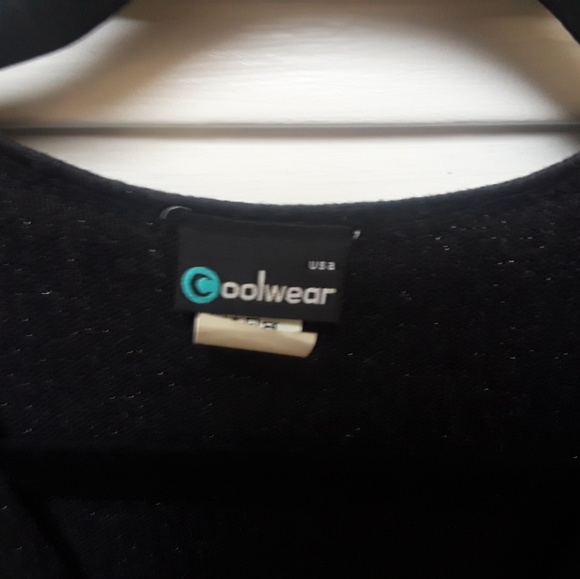 Coolwear Wrap Around Black Sparkle Sweater Large - Picture 4 of 8